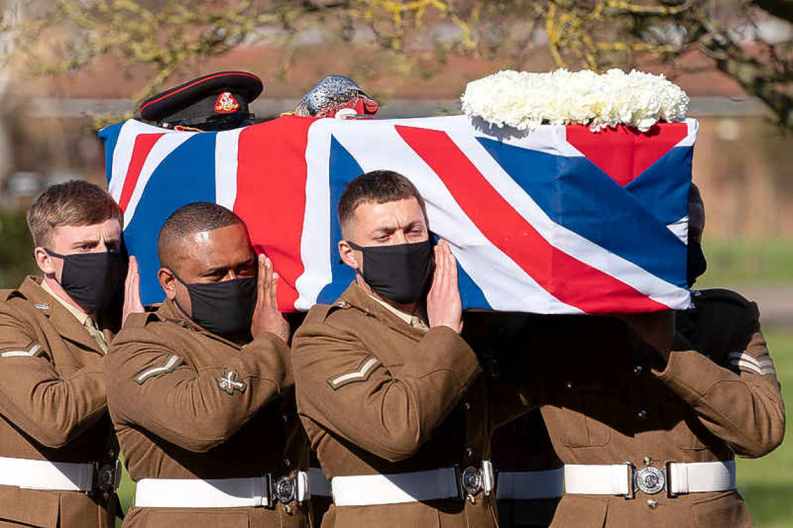 Military honours and fly-past mark funeral of Britain's Captain Tom
